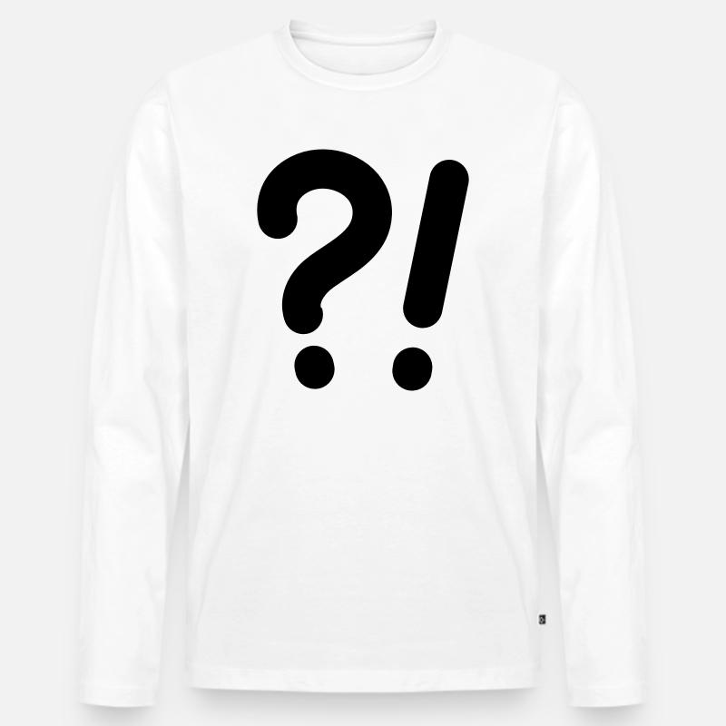 Points d’interrogation et points d’exclamation - T-shirt manches longues Premium bio Homme - blanc