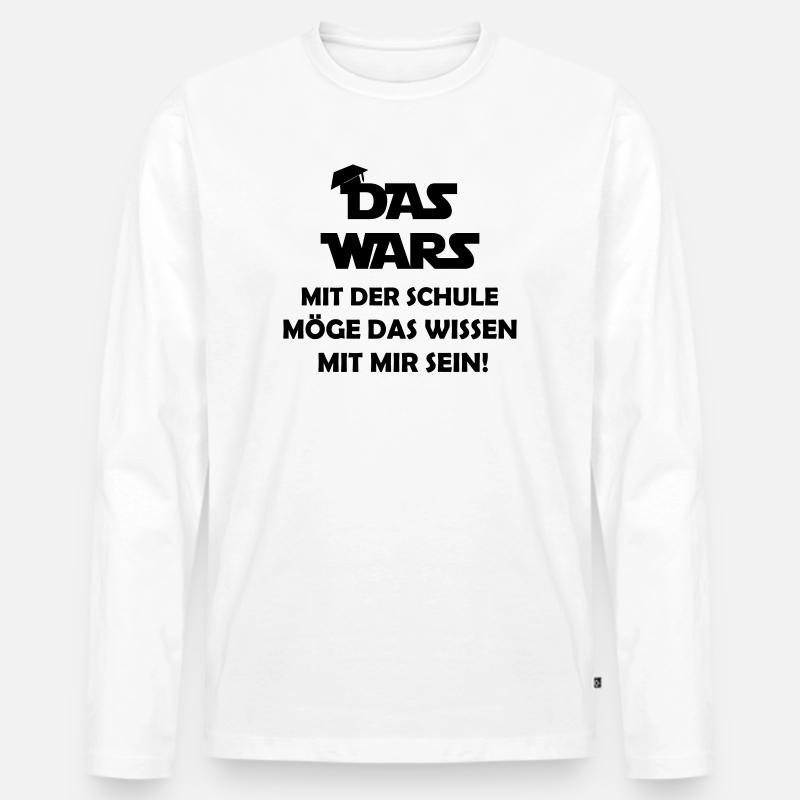 das_wars_mit_der_schule - Männer Premium Bio Langarmshirt - Weiß
