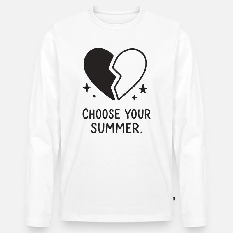 Choose Your Summer – Broken Heart - Männer Premium Bio Langarmshirt - Weiß
