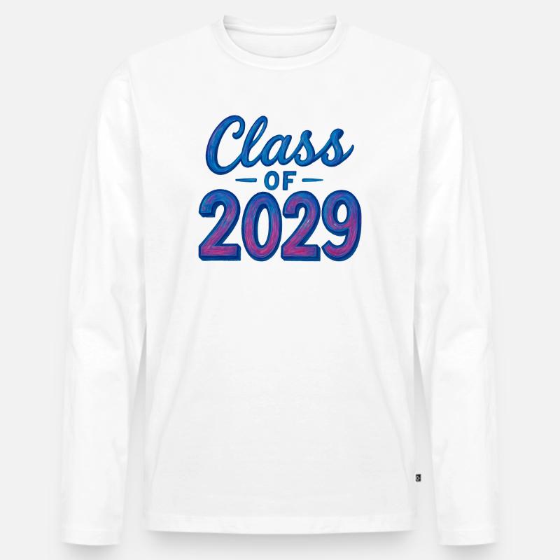 Abschlussklasse von 2029, stilisierter Text - Männer Premium Bio Langarmshirt - Weiß
