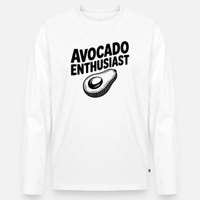 Avocado-Enthusiast - Männer Premium Bio Langarmshirt - Weiß