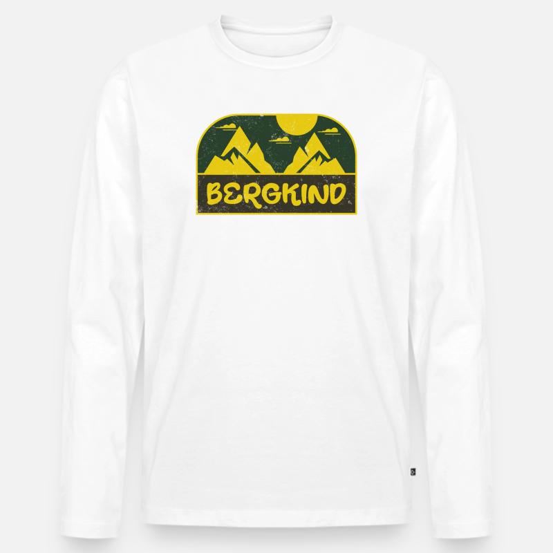 Bergkind  - Männer Premium Bio Langarmshirt - Weiß