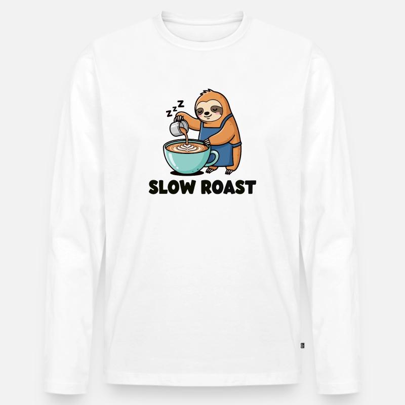 Latte pigro - Maglia a manica lunga ecologica premium da uomo - bianco