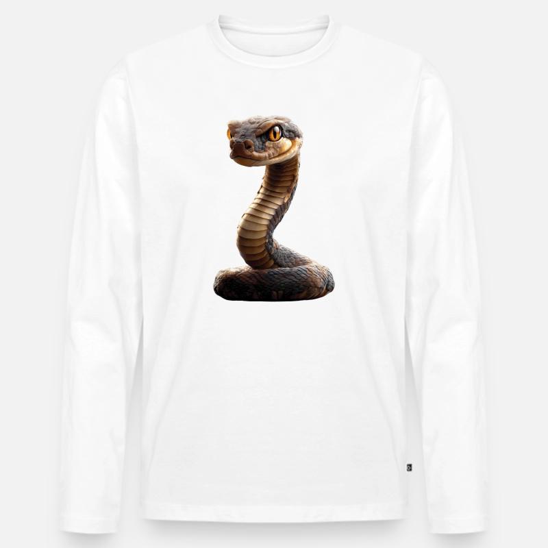 Schlange Python Kobra Klapperschlange Schlangen - Männer Premium Bio Langarmshirt - Weiß