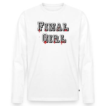 Final Girl - Men's Premium Organic Long Sleeve Shirt - white - Front - Nico (187cm)