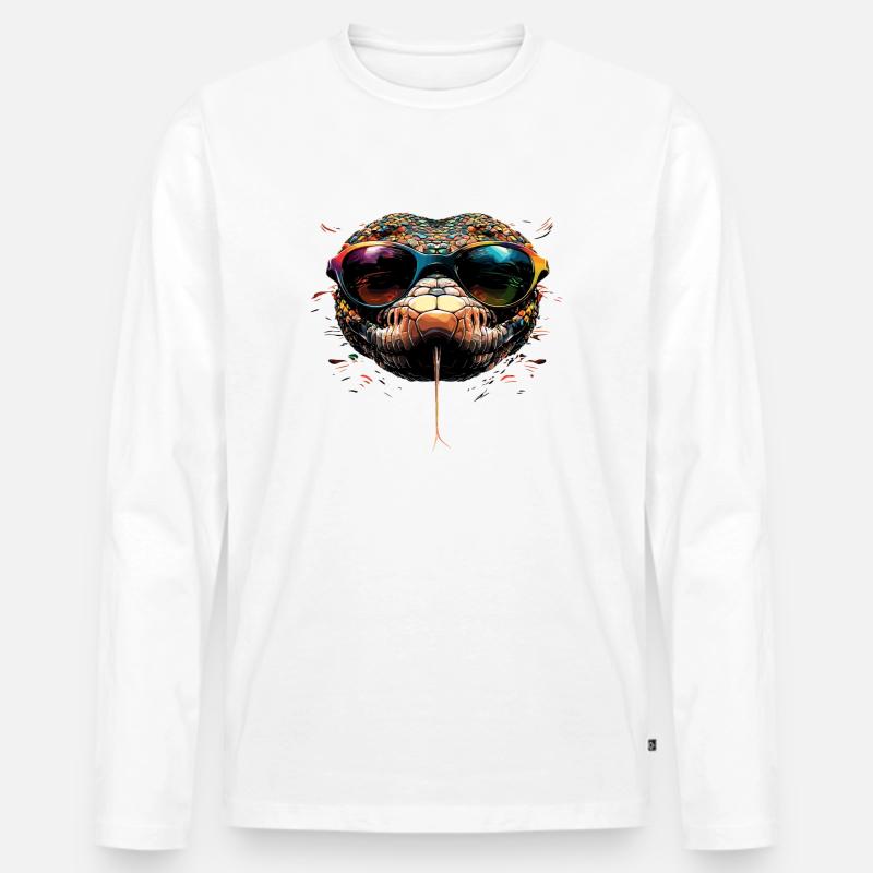 Schlange Python Kobra Klapperschlange Schlangen - Männer Premium Bio Langarmshirt - Weiß
