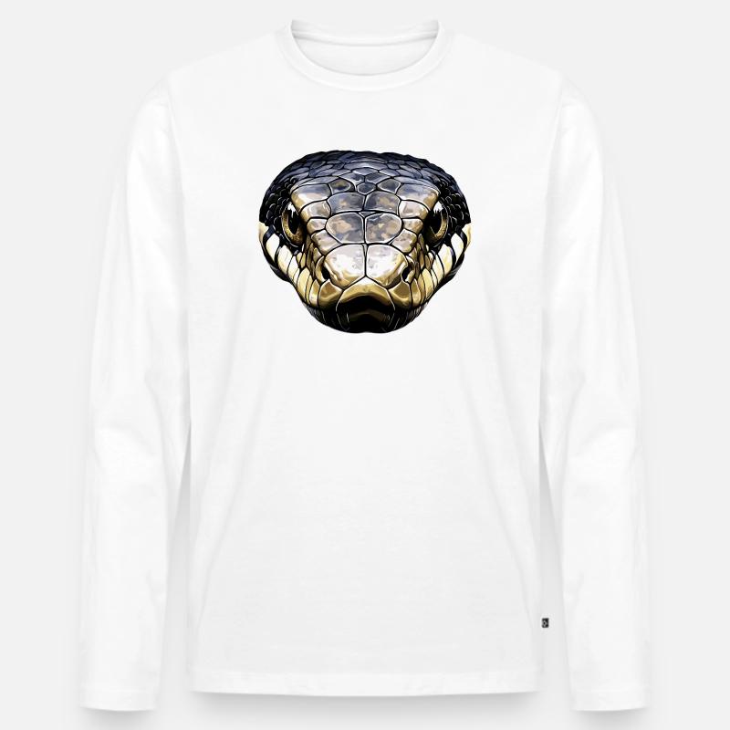 Schlange Python Kobra Klapperschlange Schlangen - Männer Premium Bio Langarmshirt - Weiß