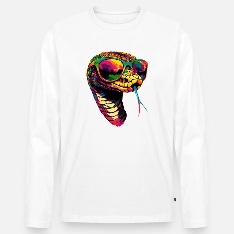 snake, python, cobra, rattlesnake, snakes - Men's Premium Organic Long Sleeve Shirt - white