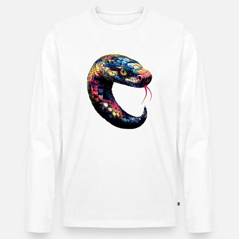snake, python, cobra, rattlesnake, snakes - Men's Premium Organic Long Sleeve Shirt - white
