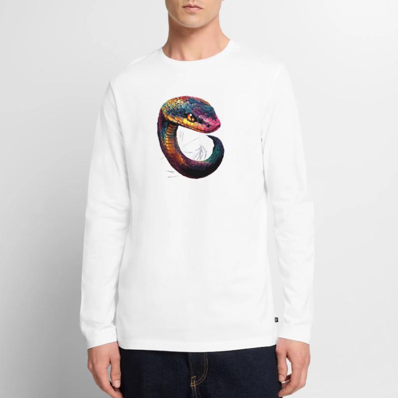 Schlange Python Kobra Klapperschlange Schlangen Männer Premium Bio Langarmshirt