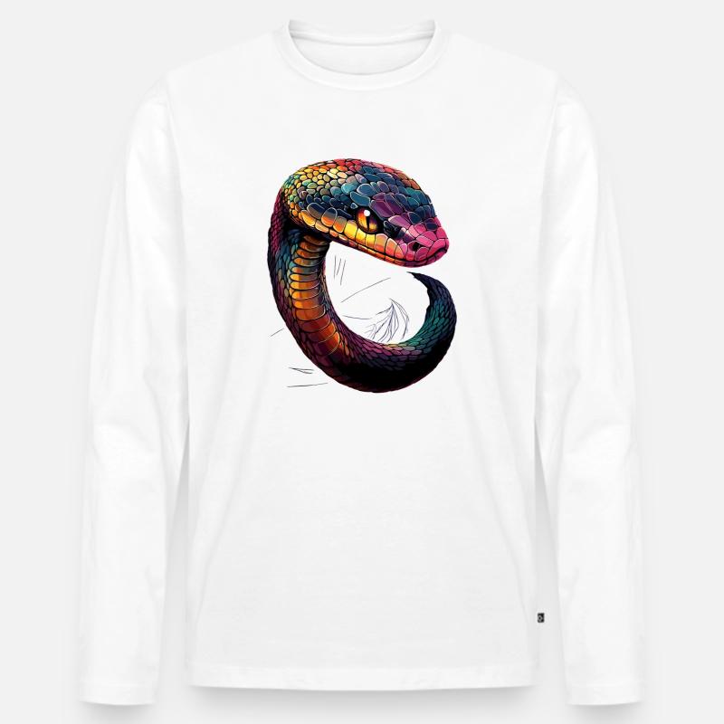 snake, python, cobra, rattlesnake, snakes - Men's Premium Organic Long Sleeve Shirt - white