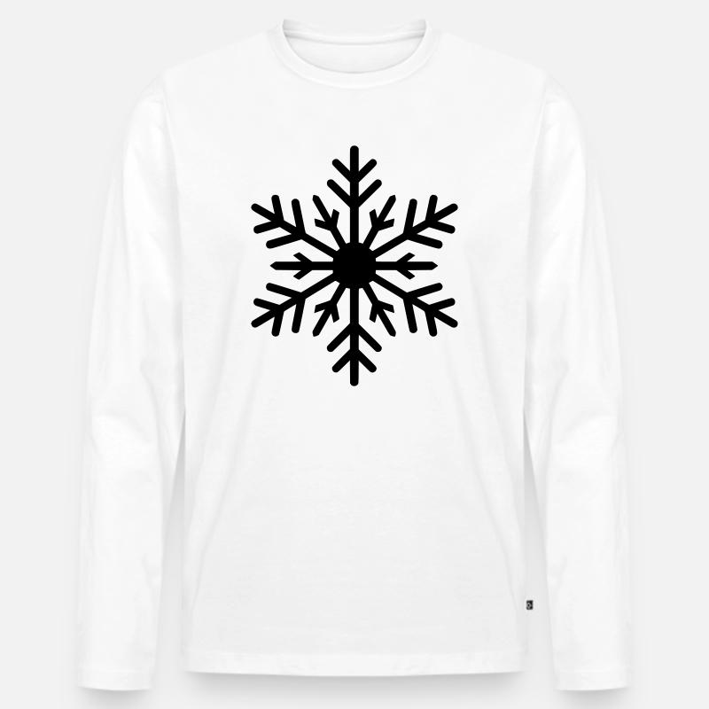 Schneeflocke, Eiskristall, Farbe variabel - Männer Premium Bio Langarmshirt - Weiß