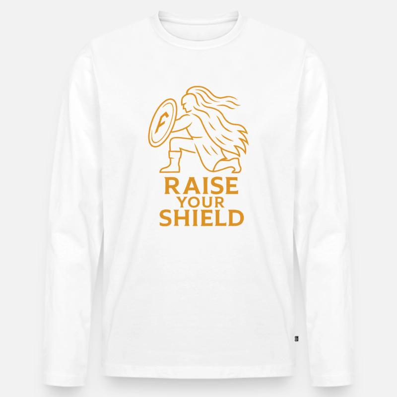 Illustration eines ermächtigten Schildes - Männer Premium Bio Langarmshirt - Weiß