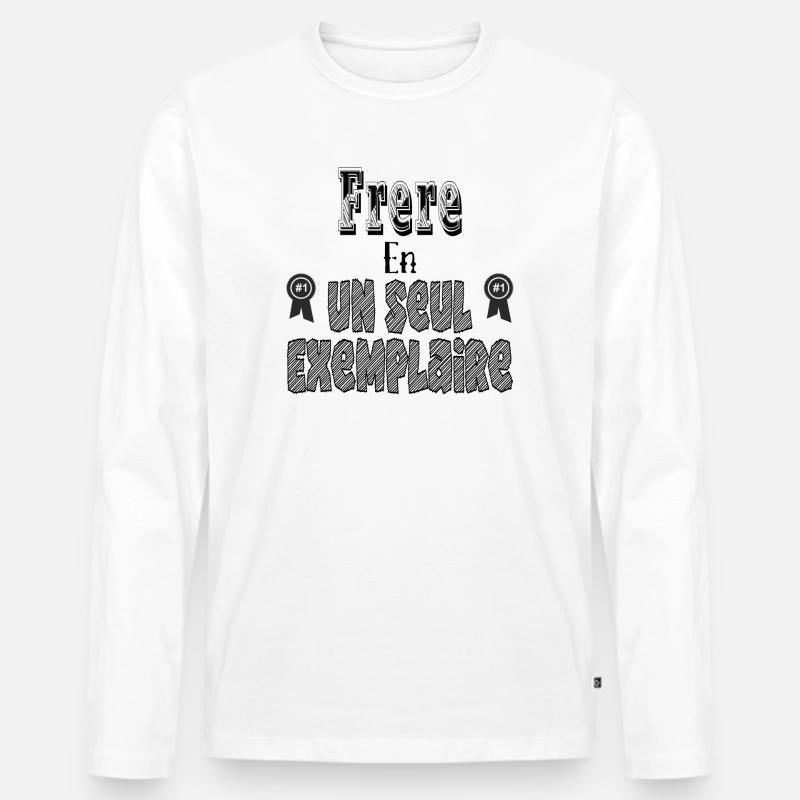 Bruder in einem Exemplar - Männer Premium Bio Langarmshirt - Weiß