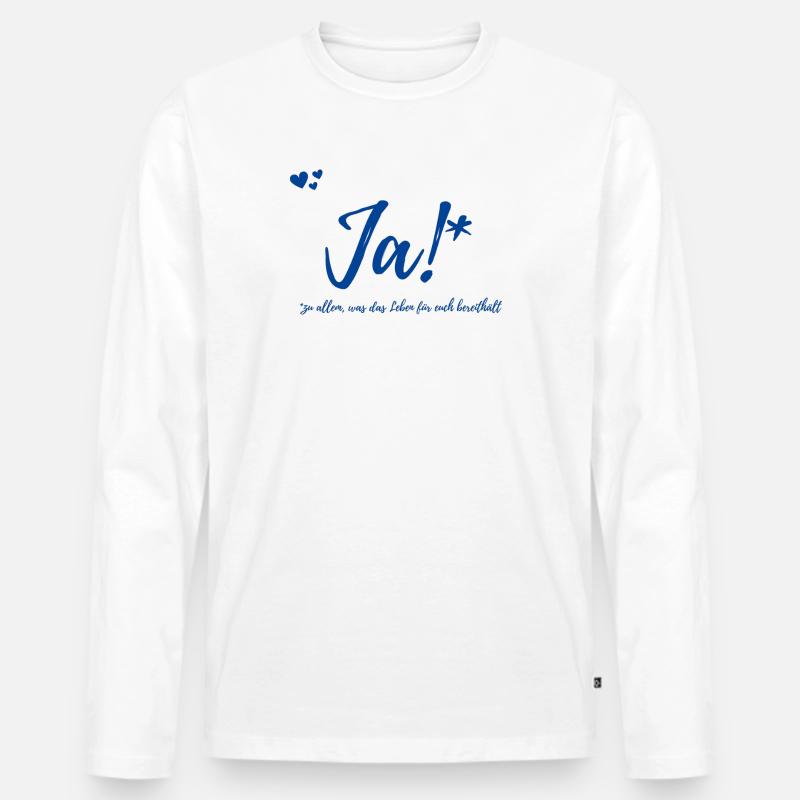 Geschenk Hochzeit - Männer Premium Bio Langarmshirt - Weiß