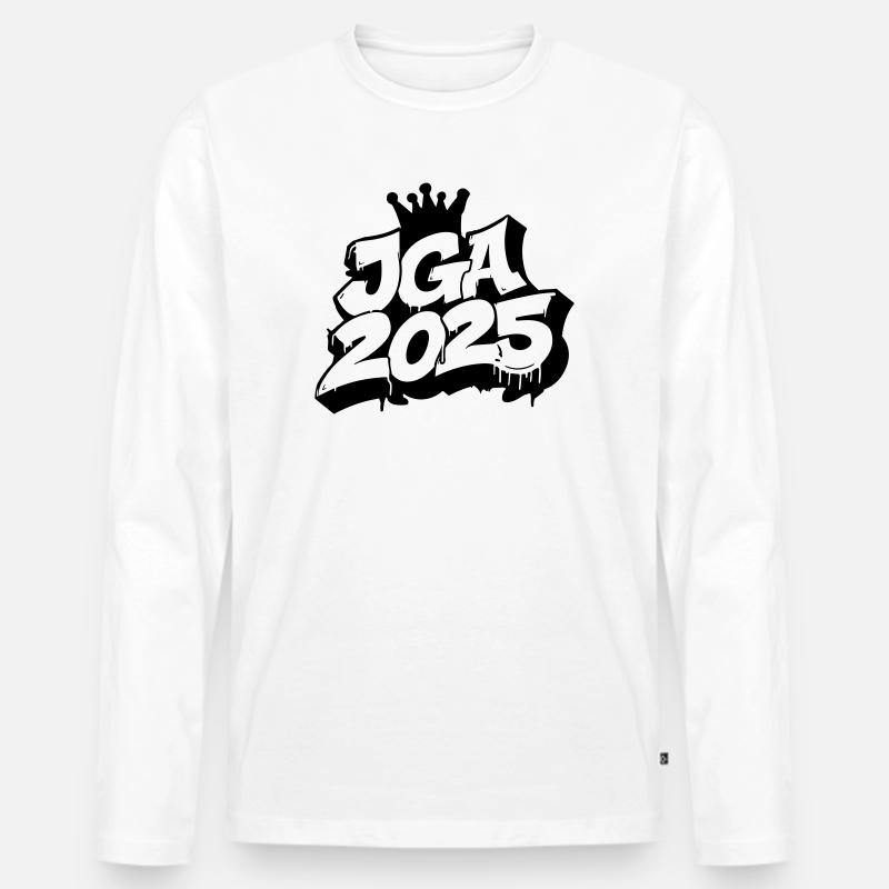 Jga 2025 Junggesellenabschied Graffiti - Männer Premium Bio Langarmshirt - Weiß