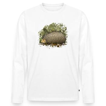 Igel - Männer Premium Bio Langarmshirt - Weiß - Vorne - Nico (187cm)