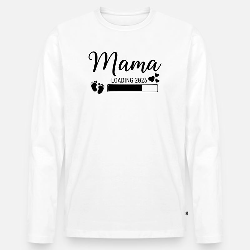 Mama Loading 2026 - Männer Premium Bio Langarmshirt - Weiß