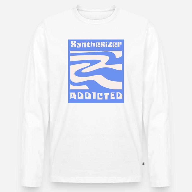 Synthesizer addicted Synth Modular - Männer Premium Bio Langarmshirt - Weiß