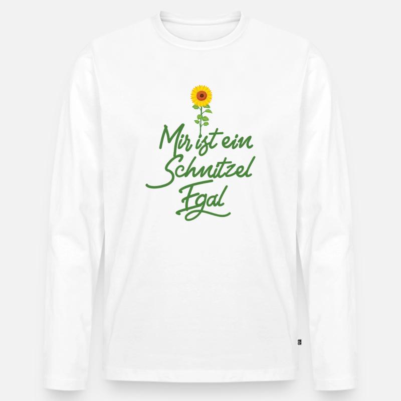 Mir ist ein Schnitzel egal - Männer Premium Bio Langarmshirt - Weiß
