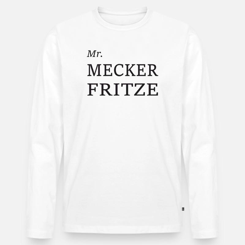 Meckerfritze - Männer Premium Bio Langarmshirt - Weiß