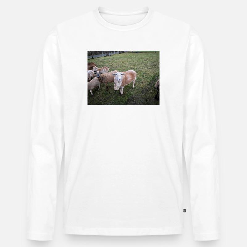 Bocki - Männer Premium Bio Langarmshirt - Weiß