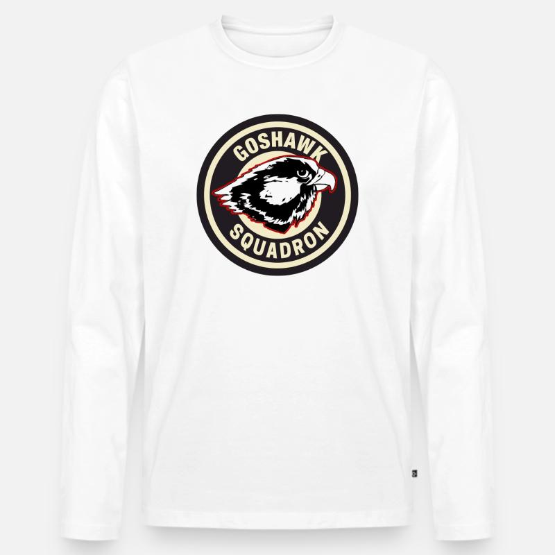Design des Goshawk Squadron Abzeichens - Männer Premium Bio Langarmshirt - Weiß