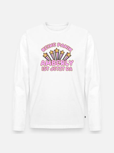 Amberly as a woman's name - Men's Premium Organic Long Sleeve Shirt - white