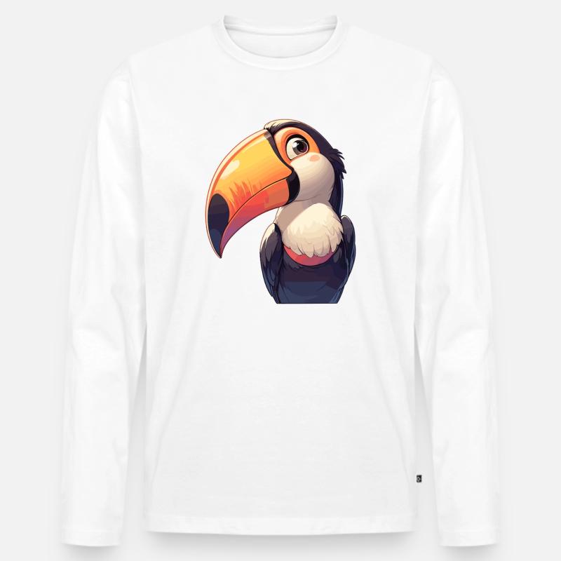 Tukane Tukan - Männer Premium Bio Langarmshirt - Weiß