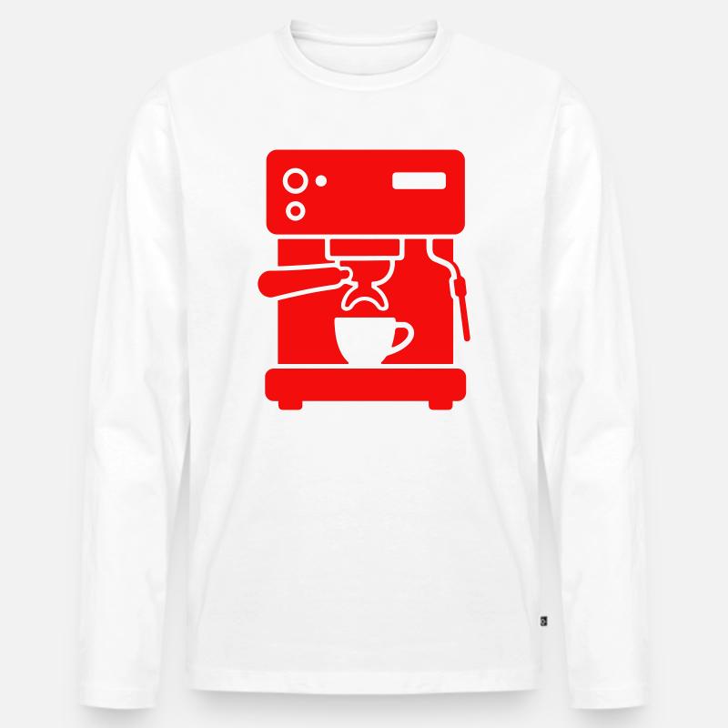 Siebträger Kaffeemaschine Icon - Männer Premium Bio Langarmshirt - Weiß