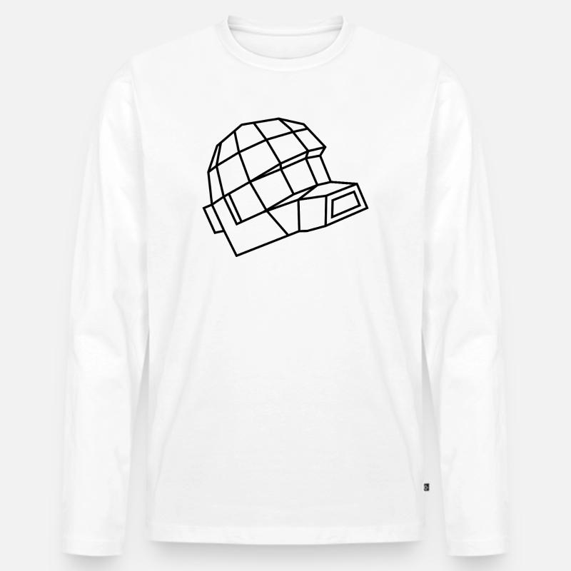 Daft Helm – Electro, Dance & Robot Style - Männer Premium Bio Langarmshirt - Weiß