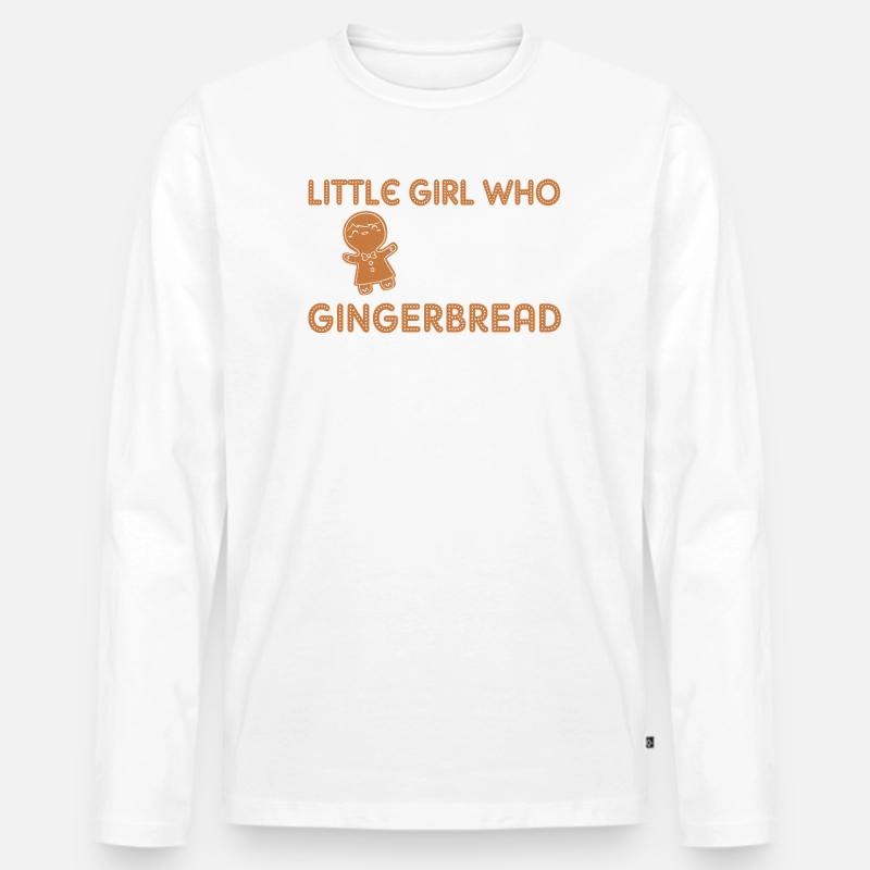 Lebkuchen Weihnachten Lebkuchenmann Gingerbread - Männer Premium Bio Langarmshirt - Weiß