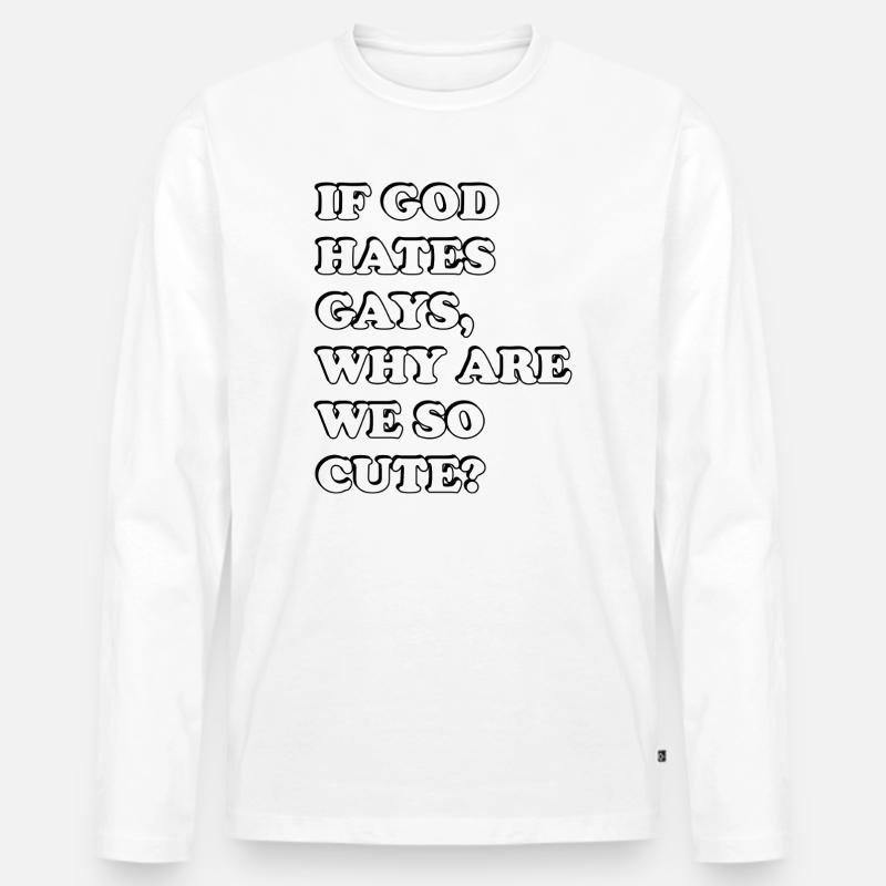 Pride Tee - Männer Premium Bio Langarmshirt - Weiß