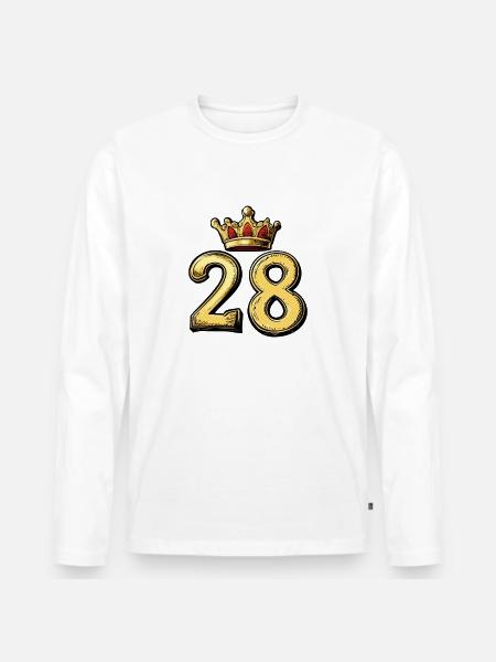 28 Number Krone - Men's Premium Organic Long Sleeve Shirt - white