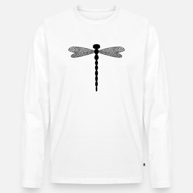 Komplizierte Libelle - Männer Premium Bio Langarmshirt - Weiß