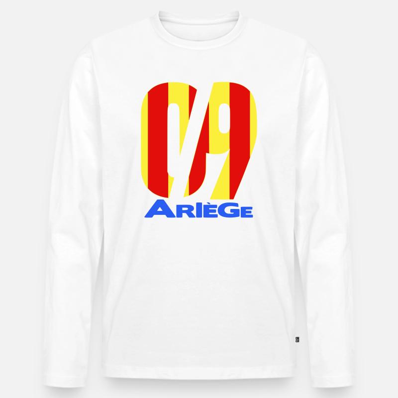 09 Ariège - Männer Premium Bio Langarmshirt - Weiß