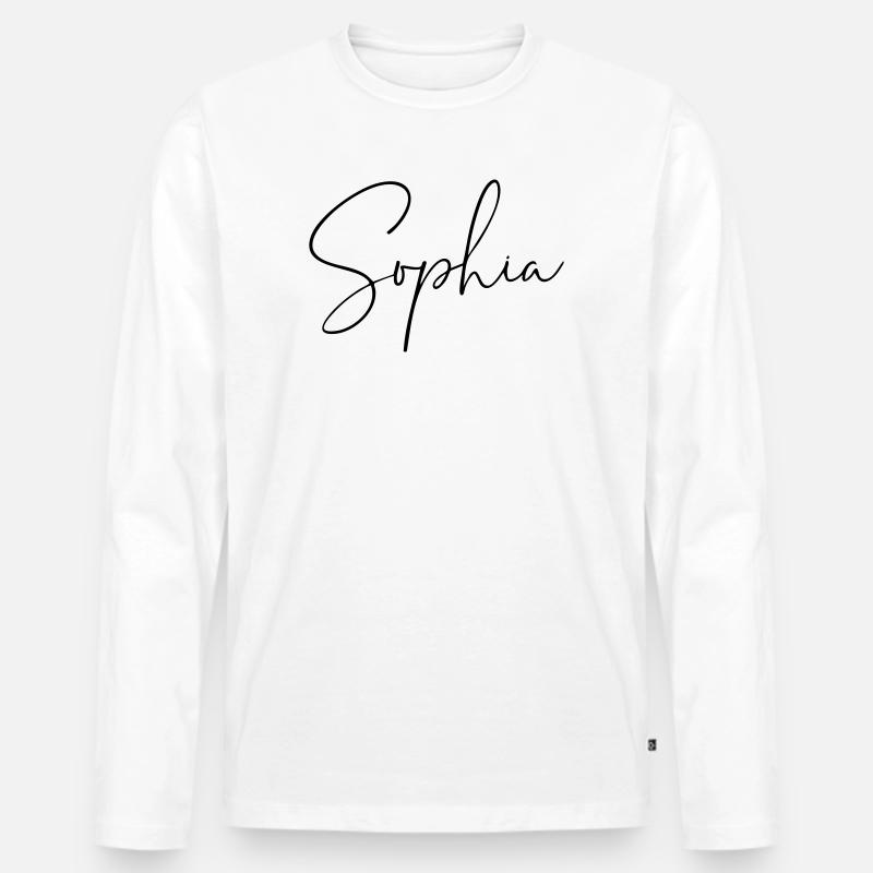 sophia / handschrift design  - Männer Premium Bio Langarmshirt - Weiß
