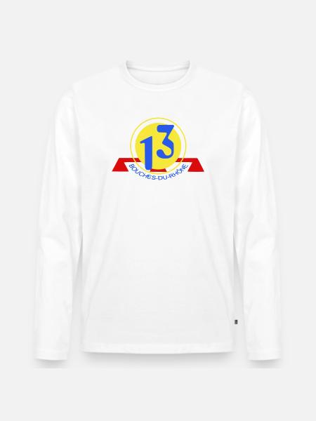 Logo 13 Bouches-du-Rhône - Men's Premium Organic Long Sleeve Shirt - white
