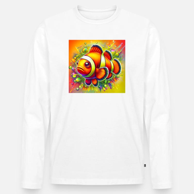 Clownfisch - Männer Premium Bio Langarmshirt - Weiß