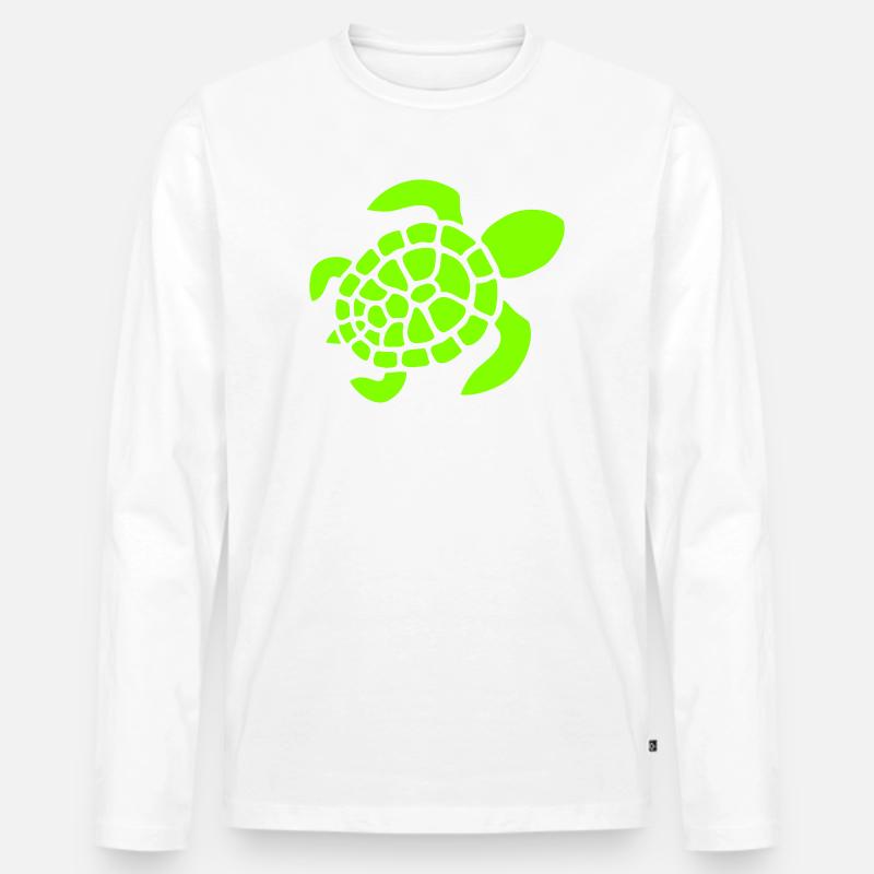 Turtle Logo Turtle Shell Pattern Icon - Men's Premium Organic Long Sleeve Shirt - white