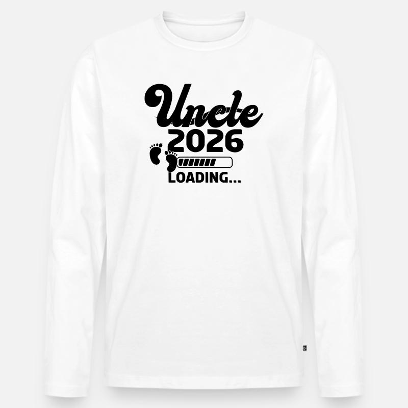 Uncle 2026 Loading - Männer Premium Bio Langarmshirt - Weiß