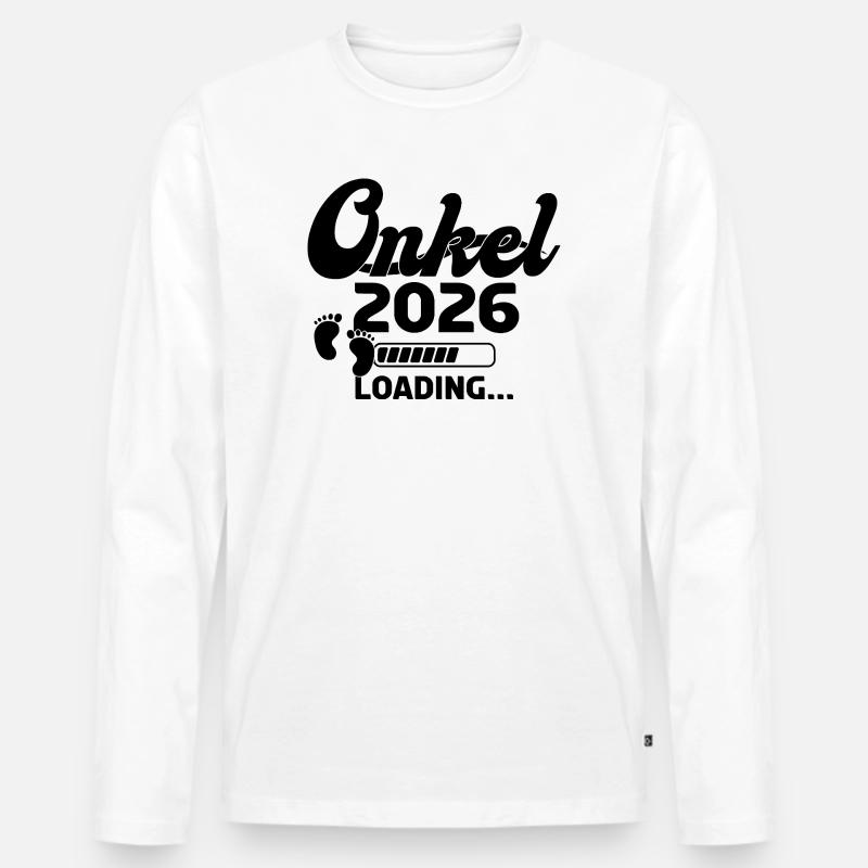 Onkel 2026 Loading - Männer Premium Bio Langarmshirt - Weiß