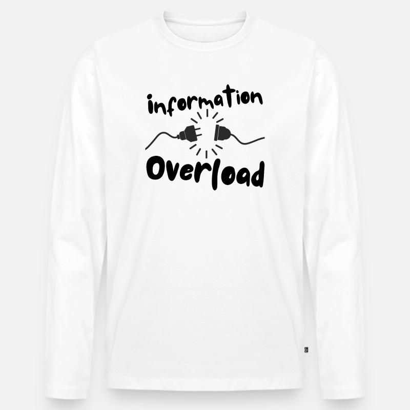 Information overload Stecker Strom - Männer Premium Bio Langarmshirt - Weiß