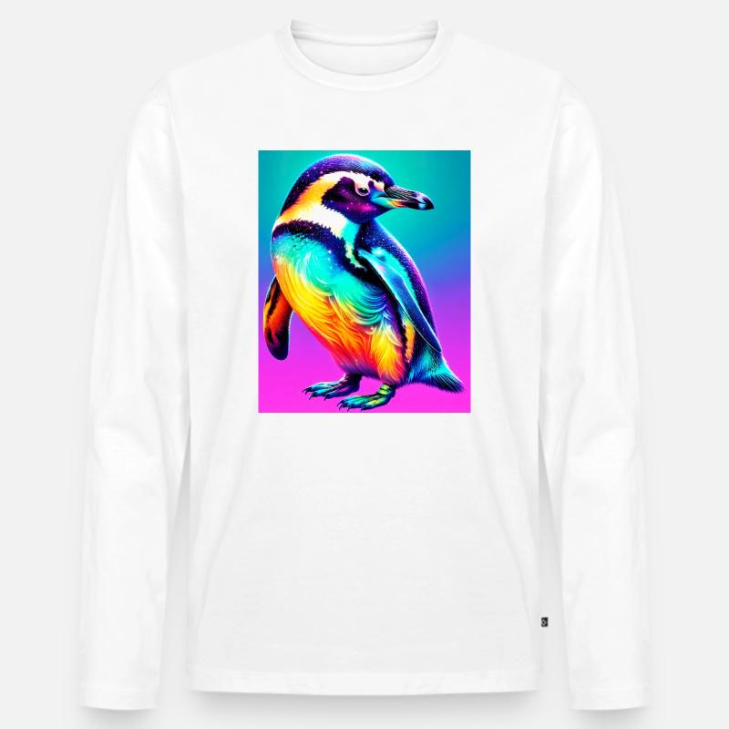 Pinguin - Männer Premium Bio Langarmshirt - Weiß