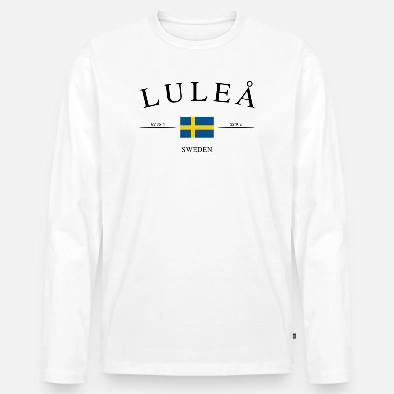 Luleå Schweden – Urlaub Souvenir & Geschenk - Männer Premium Bio Langarmshirt - Weiß
