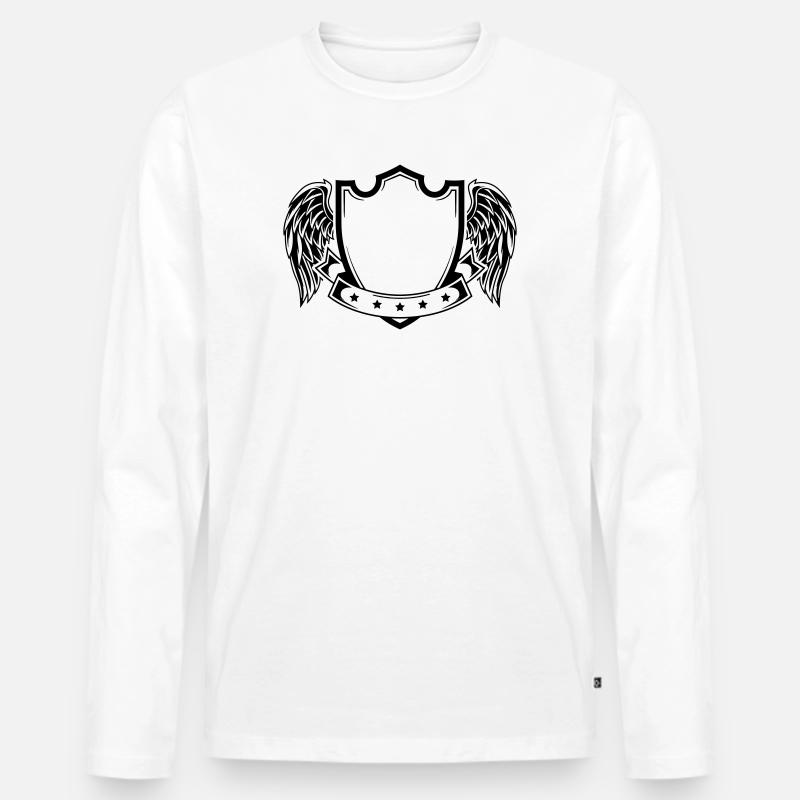 Wappen - Männer Premium Bio Langarmshirt - Weiß