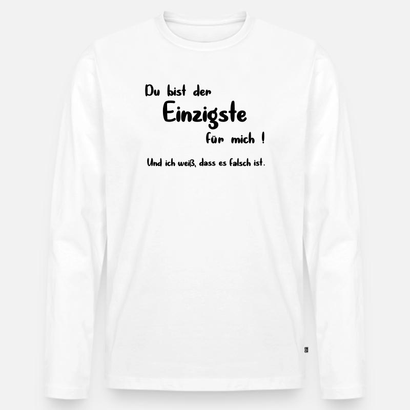 Der Einzigste - Männer Premium Bio Langarmshirt - Weiß