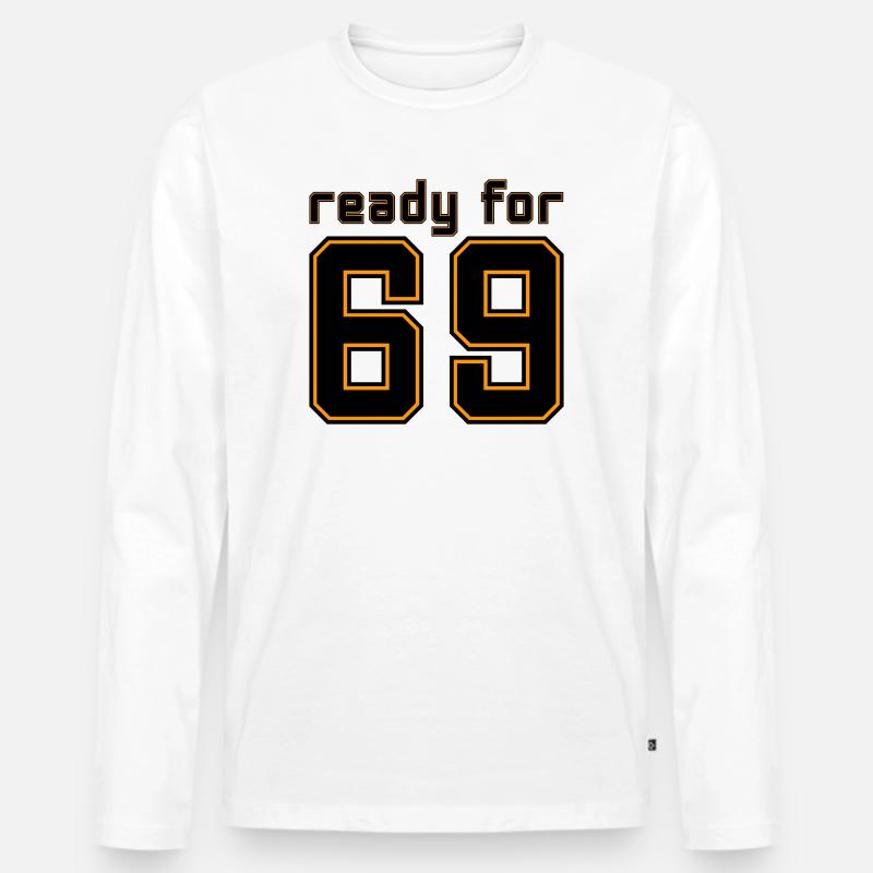 Ready for 69 trikot  - Männer Premium Bio Langarmshirt - Weiß