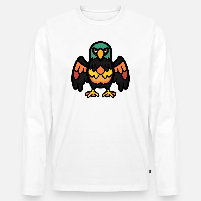 Adler Halloween Comic Lustig - Männer Premium Bio Langarmshirt - Weiß