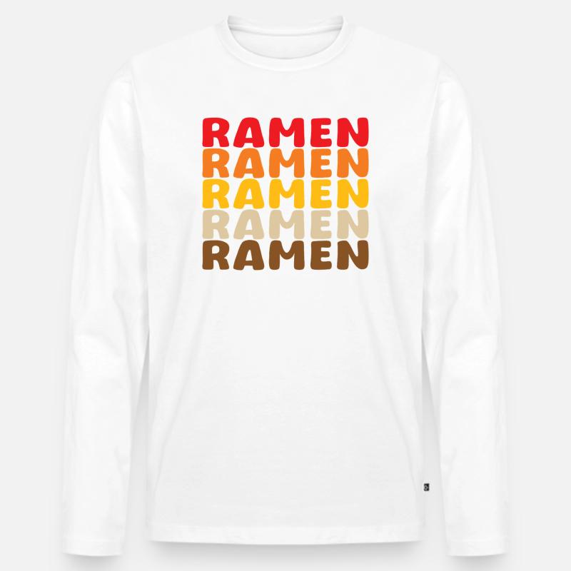 Ramen in Palette Pop - Männer Premium Bio Langarmshirt - Weiß